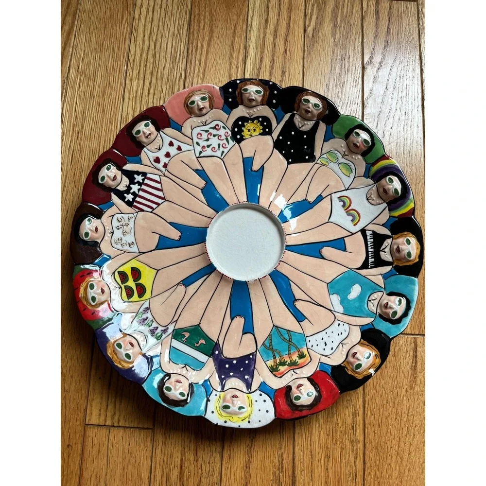 Vintage Funseekers Water Ballet Chip and Dip Plate Platter Janis Joplin Kitschy